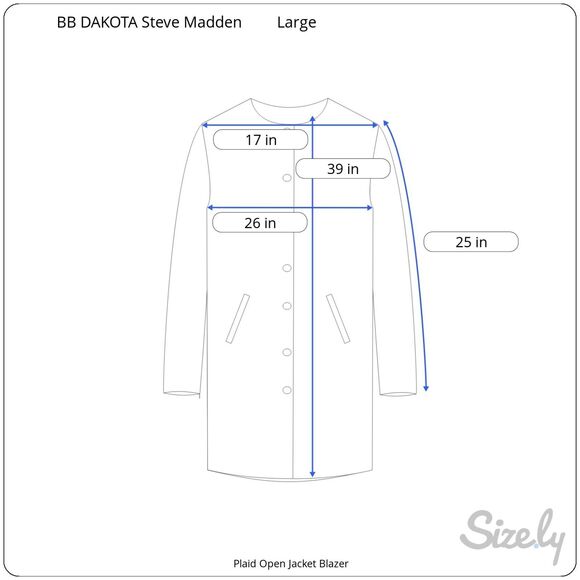 BB Dakota Steve Madden Academia Plaid Longline Blazer Jacket Brown Size L - Picture 12 of 12